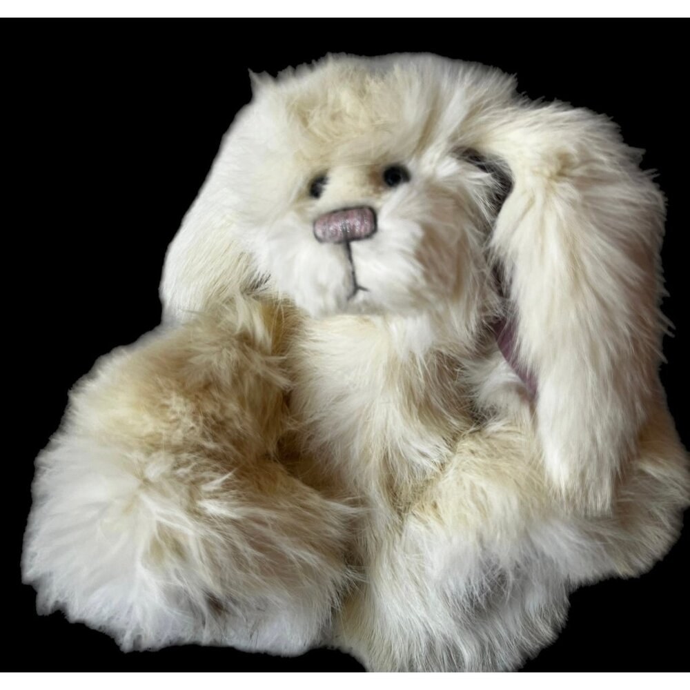 Bunny Rabbit COA Reclaimed Lapin White  Fur Rabbit “Beamer” by Christine Healey